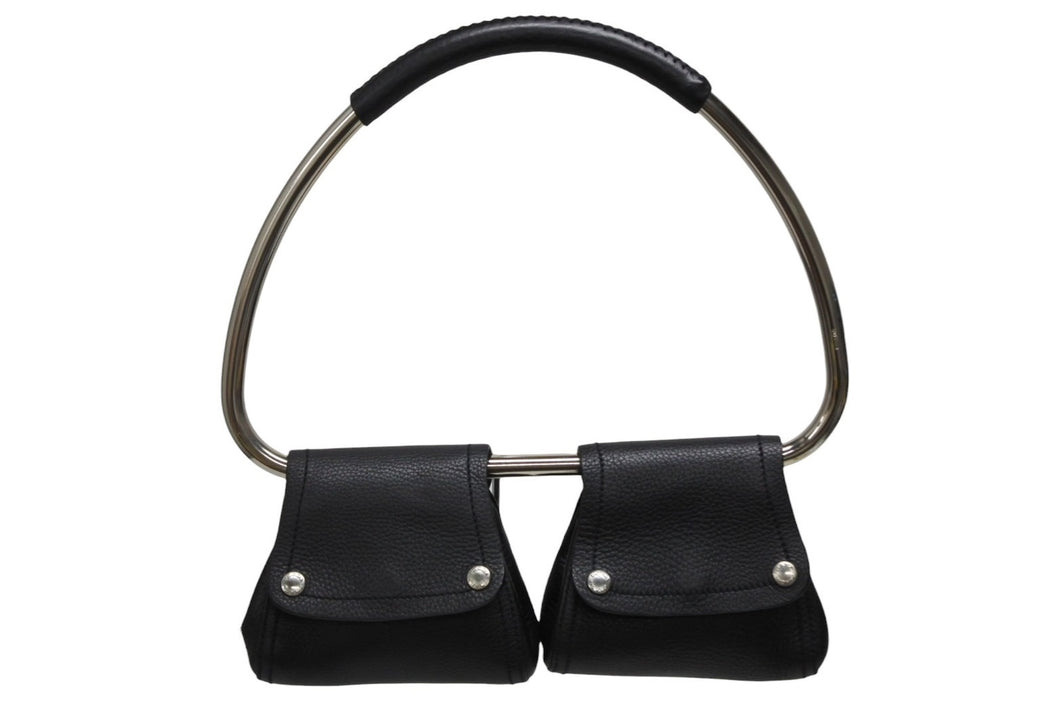 極美品 PRADA プラダ 97FW ループ ワンショルダーバッグ レザー ブラック アーカイブ トライアングルロゴ金具 シルバー金具 中古 4b009631