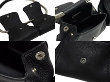 画像をギャラリービューアに読み込む, 極美品 PRADA プラダ 97FW ループ ワンショルダーバッグ レザー ブラック アーカイブ トライアングルロゴ金具 シルバー金具 中古 4b009631