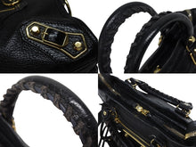 Load image into Gallery viewer, BALENCIAGA バレンシアガ ミニ シティ ハンドバッグ ショルダーバッグ 2WAY 390160 レザー ブラック 中古 4b009632