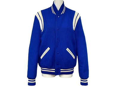 SAINT LAURENT PARIS サンローランパリ テディジャケット スタジャン 354718 ブルー サイズ44 美品 中古 4b009640