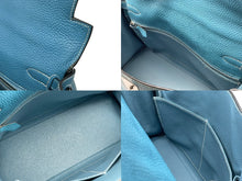 Load image into Gallery viewer, HERMES エルメス ケリー28 内縫い ブルージーン ◻︎I刻印 トリヨンクレマンス シルバー金具 ハンドバッグ 美品 中古 4b009648