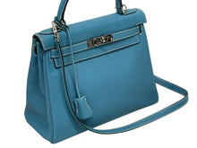 Load image into Gallery viewer, HERMES エルメス ケリー28 内縫い ブルージーン ◻︎I刻印 トリヨンクレマンス シルバー金具 ハンドバッグ 美品 中古 4b009648