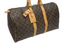 画像をギャラリービューアに読み込む, LOUIS VUITTON ルイヴィトン モノグラム キーポル45 ボストンバッグ M41428 PVC ヌメ革 ブラウン ゴールド金具 美品 中古 4b009650