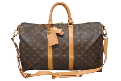 LOUIS VUITTON ルイヴィトン キーポル バンドリエール45 ボストンバッグ M41418 モノグラム ブラウン ゴールド金具 美品 中古 4b009651