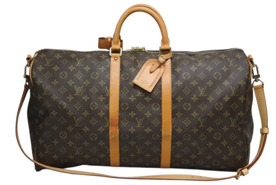 LOUIS VUITTON ルイヴィトン キーポル バンドリエール55 ボストンバッグ M41414 モノグラム ブラウン 美品 中古 4b009653