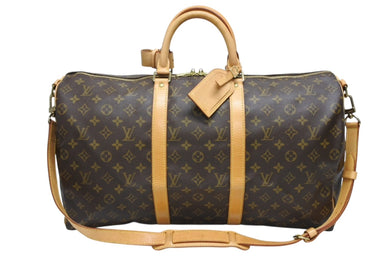 極美品 LOUIS VUITTON ルイヴィトン キーポル バンドリエール50 ボストンバッグ M41416 モノグラム PVC レザー 中古 4b009654