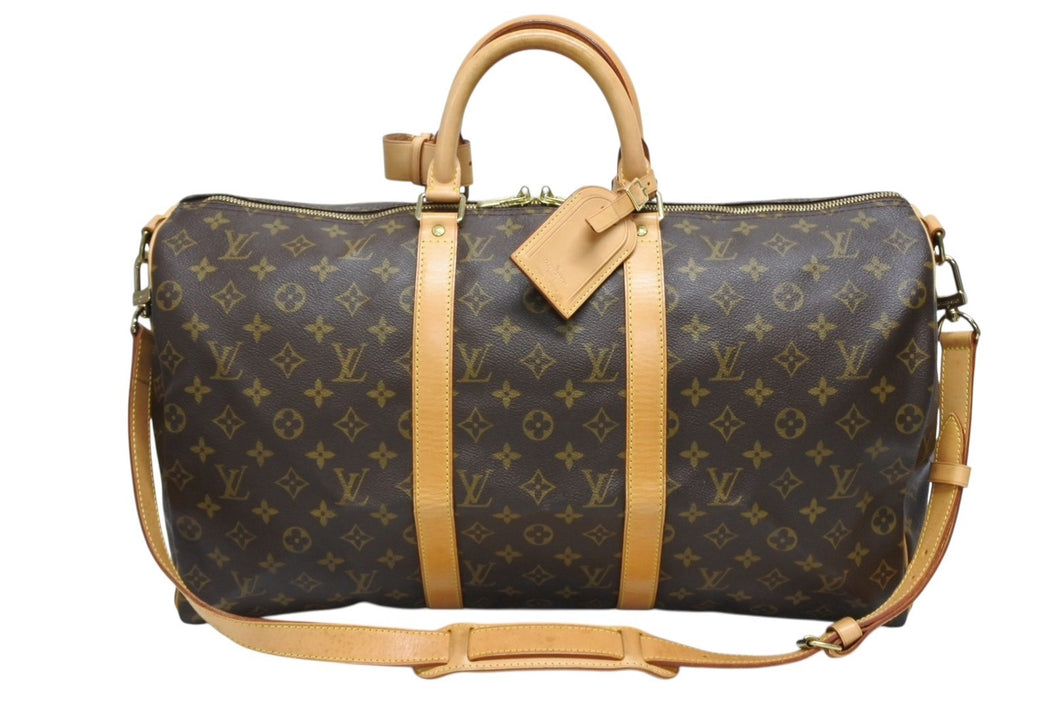 極美品 LOUIS VUITTON ルイヴィトン キーポル バンドリエール50 ボストンバッグ M41416 モノグラム PVC レザー 中古 4b009654