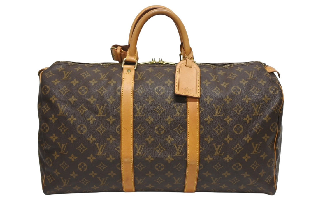 LOUIS VUITTON ルイヴィトン キーポル50 ボストンバッグ M41426 モノグラム PVC レザー ゴールド金具 美品 中古 4b009665