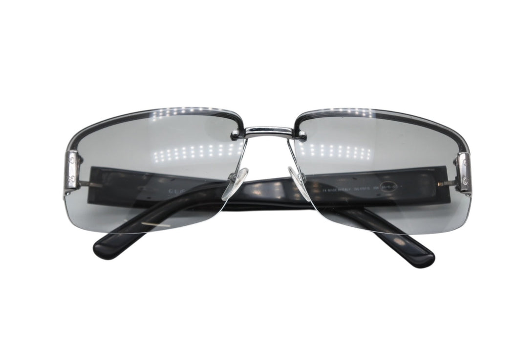 GUCCI グッチ ハーフリム サングラス アイウェア GG 1797/S サイズ61◻︎15 125 GGモノグラム ブラック グレー 美品 中古 4b009669