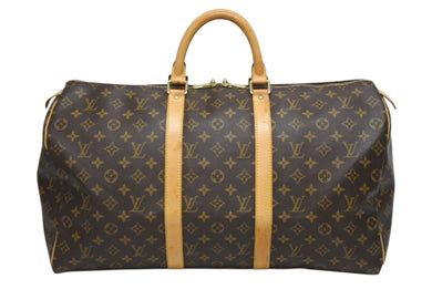 LOUIS VUITTON ルイヴィトン キーポル50 ボストンバッグ M41426 モノグラム PVC レザー モノグラム ゴールド金具 美品 中古 4b009675