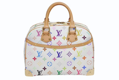 極美品 LOUIS VUITTON ルイヴィトン ハンドバッグ トゥルーヴィル 村上隆 ホワイト マルチカラー M92663 ゴールド金具 中古 4b009681
