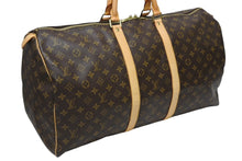 画像をギャラリービューアに読み込む, LOUIS VUITTON ルイヴィトン キーポル55 ボストンバッグ M41424 モノグラム PVCコーティングキャンバス ヌメ革 ブラウン 美品 中古 4b009694