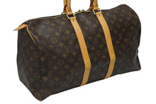 画像をギャラリービューアに読み込む, LOUIS VUITTON ルイヴィトン モノグラム キーポル45 ボストンバッグ M41428 PVC ヌメ革 ブラウン ゴールド金具 美品 中古 4b009696