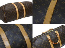 画像をギャラリービューアに読み込む, LOUIS VUITTON ルイヴィトン モノグラム キーポル45 ボストンバッグ M41428 PVC ヌメ革 ブラウン ゴールド金具 美品 中古 4b009696