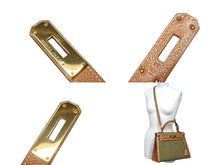 Load image into Gallery viewer, 極美品 HERMES エルメス KELLY ケリー28 2WAY ハンドバッグ クシュベル トワルアッシュ ゴールド カーキ ゴールド金具 〇X刻印 中古 4b009700