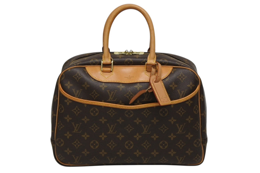 LOUIS VUITTON ルイヴィトン モノグラム ドーヴィル ハンドバッグ M47270 ブラウン ロゴ 鞄 美品 中古 4b009723