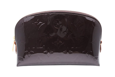 極美品 LOUIS VUITTON ルイヴィトン ポシェット コスメティック PM アマラント M91945 ヴェルニ ブラウン ゴールド金具 中古 4b009734