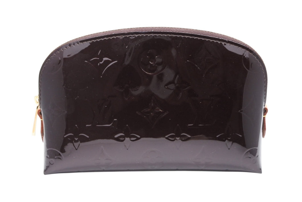 極美品 LOUIS VUITTON ルイヴィトン ポシェット コスメティック PM アマラント M91945 ヴェルニ ブラウン ゴールド金具 中古 4b009734