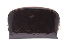 画像をギャラリービューアに読み込む, 極美品 LOUIS VUITTON ルイヴィトン ポシェット コスメティック PM アマラント M91945 ヴェルニ ブラウン ゴールド金具 中古 4b009734