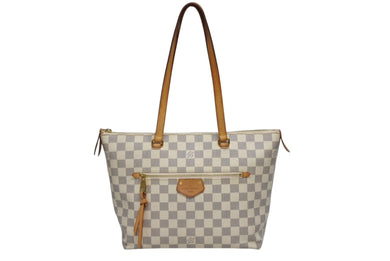 LOUIS VUITTON ルイヴィトン イエナPM トートバッグ ハンドバッグ N44039 ダミエアズールキャンバス ホワイト ブラウン 美品 中古 4b009742