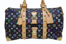 Load image into Gallery viewer, 極美品 ルイヴィトン LOUIS VUITTON キーポル45 ボストンバッグ ブラック 村上隆 マルチカラー ブラック M92640 中古 4b009745