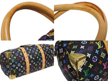 Load image into Gallery viewer, 極美品 ルイヴィトン LOUIS VUITTON キーポル45 ボストンバッグ ブラック 村上隆 マルチカラー ブラック M92640 中古 4b009745