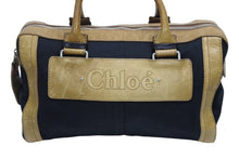 Load image into Gallery viewer, Chloe クロエ ボストンバッグ ハンドバッグ 01 07 51 ルーマニア製 レザー キャンバス ブラウン ブラック シルバー金具 良品 中古 4b009747