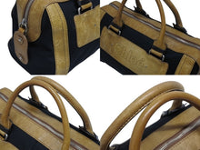 Load image into Gallery viewer, Chloe クロエ ボストンバッグ ハンドバッグ 01 07 51 ルーマニア製 レザー キャンバス ブラウン ブラック シルバー金具 良品 中古 4b009747