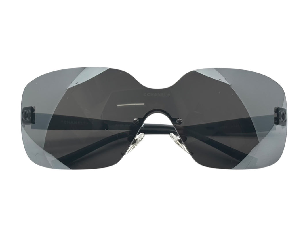 CHANEL シャネル リムレス サングラス アイウェア 4029 c.142/22 サイズ120 ココマーク ブラック 美品 中古 4b009751