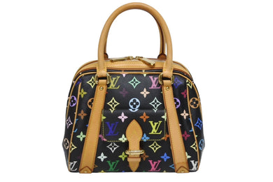 極美品 LOUIS VUITTON ルイヴィトン モノグラムマルチカラー プリシラ M40097 ハンドバッグ ノワール ブラック ゴールド金具 中古 4b009753