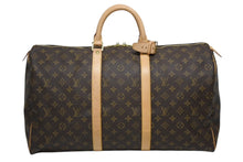 画像をギャラリービューアに読み込む, LOUIS VUITTON ルイヴィトン キーポル50 ボストンバッグ M41426 モノグラム PVC レザー ゴールド金具 美品 中古 4b009754