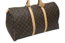 画像をギャラリービューアに読み込む, LOUIS VUITTON ルイヴィトン キーポル50 ボストンバッグ M41426 モノグラム PVC レザー ゴールド金具 美品 中古 4b009754