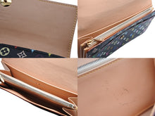 画像をギャラリービューアに読み込む, LOUIS VUITTON ルイヴィトン 長財布 村上隆 ポルトフォイユサラ M93533 TH0056 ブラック モノグラムマルチカラー 美品 中古 4b009764