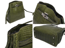 Load image into Gallery viewer, 極美品 HERMES エルメス KELLY SPORTS ケリースポーツMM ショルダーバッグ ニロティカス アニスグリーン シルバー金具 □D刻印 中古 4b009769