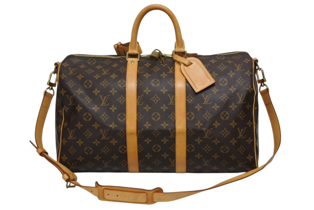 LOUIS VUITTON ルイヴィトン キーポル バンドリエール45 ボストンバッグ M41418 モノグラム ブラウン ゴールド金具 美品 中古 4b009771