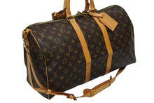 画像をギャラリービューアに読み込む, LOUIS VUITTON ルイヴィトン キーポル バンドリエール45 ボストンバッグ M41418 モノグラム ブラウン ゴールド金具 美品 中古 4b009771