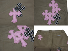 Load image into Gallery viewer, CHROME HEARTS クロムハーツ CARPENTER DOUBLE KNEE カーペンター ダブルニーパンツ サイズ34 クロスボール シルバー925 ベージュ ピンク 美品 中古 4b009772