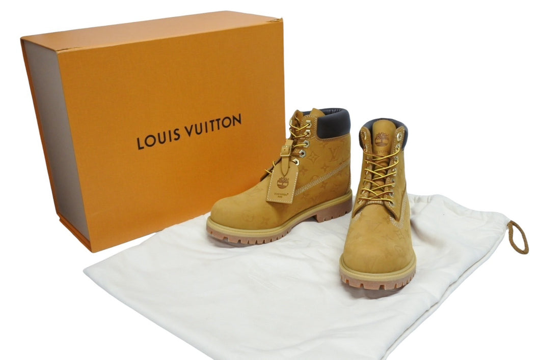 新品未使用 LOUIS VUITTON ルイヴィトン × Timberland ティンバーランド モノグラム 6インチブーツ LV-TMB-0003 サイズ7 エンボス 中古 4b009780