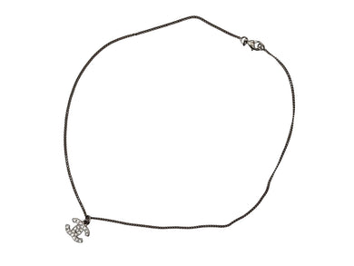 CHANEL シャネル ココマーク ネックレス 重量約6.0g 09V刻印 全長約44cm ラインストーン メタル クリア シルバー 美品 中古 4b009791