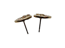 画像をギャラリービューアに読み込む, 極美品 CHANEL シャネル ココマーク ラウンドピアス 重量約4g 16P刻印 ラインストーン カラーストーン ゴールド メタル GP 両耳用 中古 4b009797