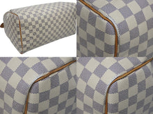 画像をギャラリービューアに読み込む, LOUIS VUITTON ルイヴィトン スピーディ35 ダミエ アズール ハンドバッグ N41535 ホワイト ベージュ 美品 中古 4b009812