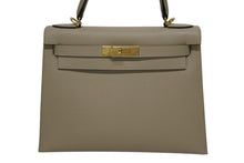 Load image into Gallery viewer, 新品同様 HERMES エルメス ケリー28 外縫い 2WAY ショルダーバッグ A刻印 ヴォーエプソン トレンチ ゴールド金具 中古 4b009813