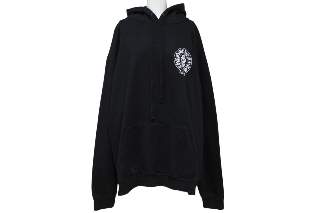 CHROME HEARTS クロムハーツ パーカー フーディ ダガー ホースシュー 星条旗 サイズ XXL ブラック コットン 美品 中古 4b009816