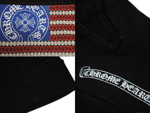 Load image into Gallery viewer, CHROME HEARTS クロムハーツ パーカー フーディ ダガー ホースシュー 星条旗 サイズ XXL ブラック コットン 美品 中古 4b009816