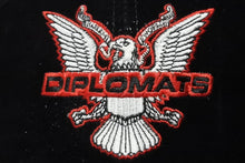 画像をギャラリービューアに読み込む, NEW ERA ニューエラ × DIPLOMATS ディプロマッツ ベースボールキャップ サイズ7 3/4 ベロア ブラック レッド ラメ 美品 中古 4b009823