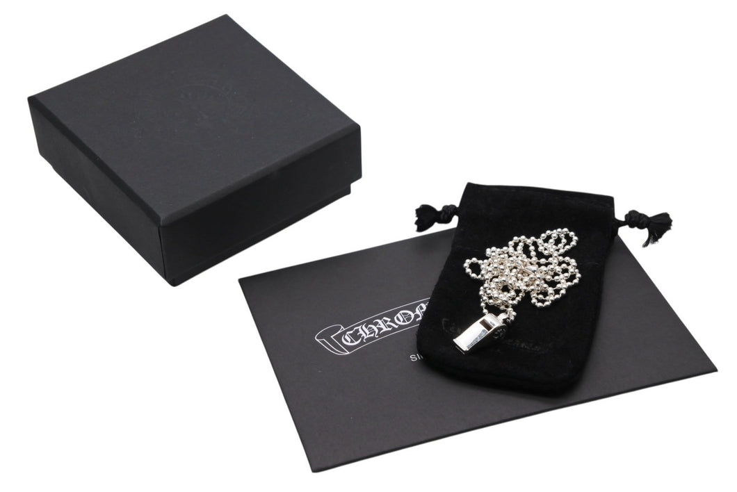 新品未使用 CHROME HEARTS クロムハーツ WHISTLE PENDANT スモール ホイッスル ペンダント チャーム チェーン重量約13.7g 中古 4b009832