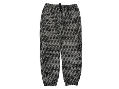 FENDI フェンディ ズッカ柄 ナイロン ジョガーパンツ サイズ54 ブラック グレー 美品 中古 4b009838