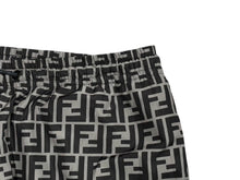 Load image into Gallery viewer, FENDI フェンディ ズッカ柄 ナイロン ジョガーパンツ サイズ54 ブラック グレー 美品 中古 4b009838