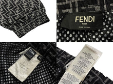 Load image into Gallery viewer, FENDI フェンディ ズッカ柄 ナイロン ジョガーパンツ サイズ54 ブラック グレー 美品 中古 4b009838