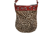 Load image into Gallery viewer, 極美品 CHROME HEARTS クロムハーツ ミニハンドバッグ クロスボール ハラコレザー レオパード シルバー金具 中古 4b009845